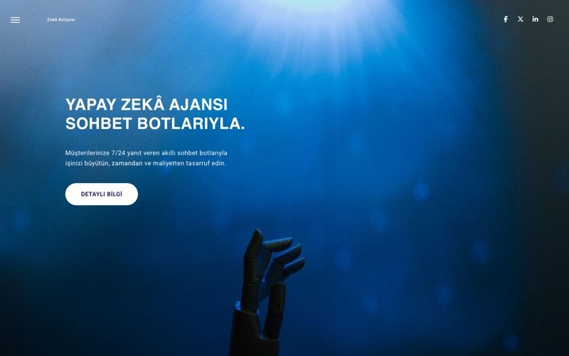 Yapay Zekâ Ajansı web sitesi ana sayfa önizlemesi