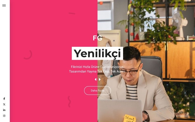 Yenilikçi Girişim 2 web sitesi ana sayfa önizlemesi