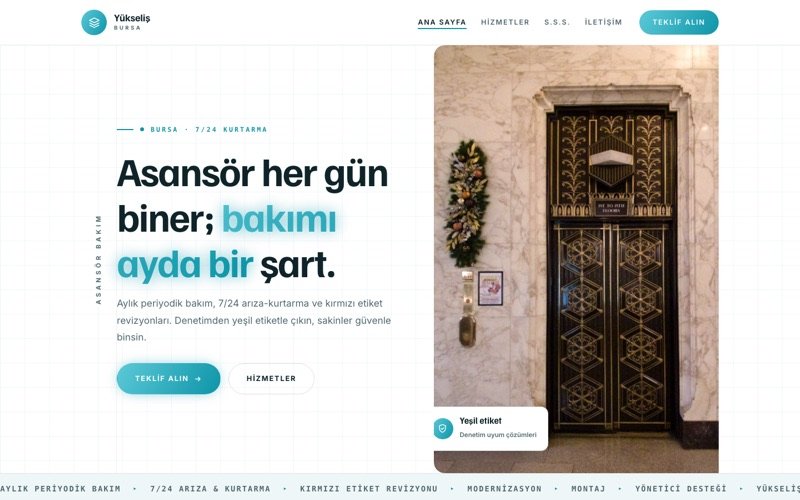 Yükseliş Asansör teması