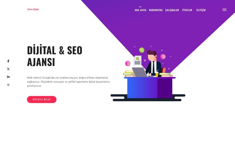 Zirve Dijital web sitesi ana sayfa önizlemesi