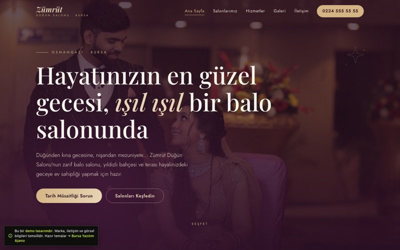 Zümrüt Düğün Salonu teması