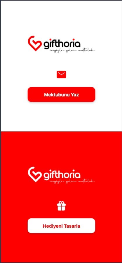 Gifthoria mobil uygulama giriş ekranı