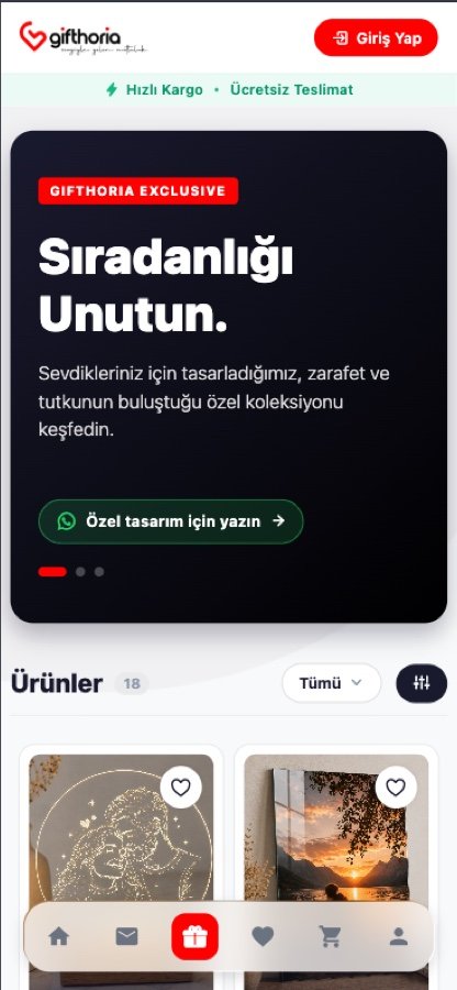 Gifthoria mobil uygulama mağaza ekranı