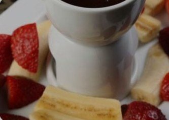 Meydan Cafe çikolata fondü, çilek ve muz